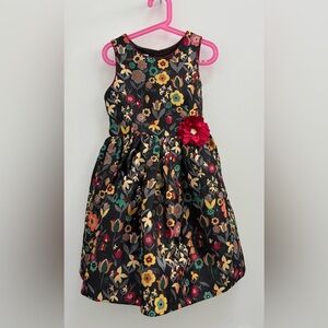 Pippa & Julie Black Floral Kids Dress